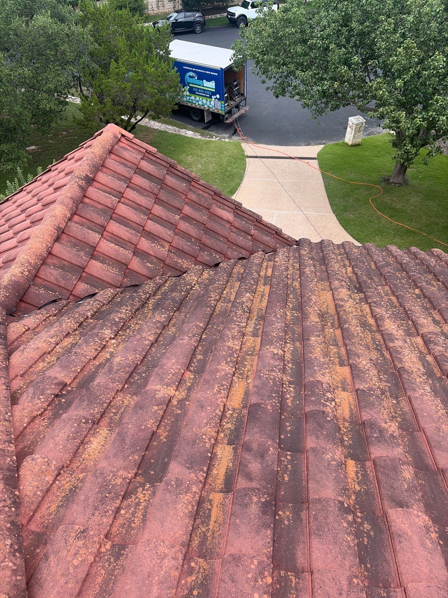 Before roof cleaning Falconhead Bee Cave